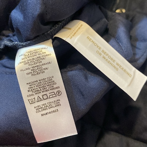 LOFT Navy Blue Lightweight Quilted Parka Jacket - Picture 6 of 11